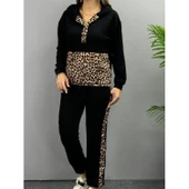 Lucky Life Kadın Uzun Kollu Leopar Detay Sweat Ve Yanı Leopar şerit Detay Pantolon Ikili Takım - 6