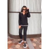 Lucky Life Kadın Uzun Kollu Ribana Ve Fermuar Detay Bluz Ve Yüksel Bel Pantolon 2li Takım - 3