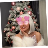 Pembe Renk Sim İşlenmiş Kalp Figürlü Parti Gözlüğü - 2