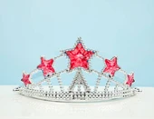 Kırmızı Yıldız Taşlı Plastik Elsa Tacı Çocuk Boy thumbnail 2