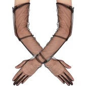 Uzun Boy Likralı Siyah Yetişkin Mega Tül Eldiven thumbnail 1