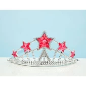 Kırmızı Yıldız Taşlı Plastik Elsa Tacı Çocuk Boy thumbnail 1