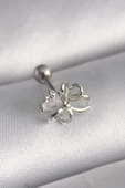 316L Çelik Gümüş Renk Zirkon Taş Detay Kurdele Model Tragus Piercing - TJ-PR1289 - 1