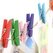 Ahşap Renkli Mini Mandal 100 Adet - 4