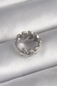 316L Çelik Gümüş Renk Zirkon Taşlı Yaprak Model Tragus Piercing - TJ-PR1303 - 1