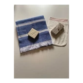 Gelin Hamamı Seti, Premium Peştemal , Ponza Topuk Taşı, Doğal Zeytinyağı Sabun, Kese 4lü Set - 3