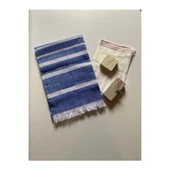 Gelin Hamamı Seti, Premium Peştemal , Ponza Topuk Taşı, Doğal Zeytinyağı Sabun, Kese 4lü Set - 4