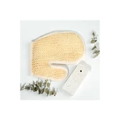Banyo Lifi Kesesi Sisal Eldiven Eksfoliye Edici ve Topuk Ponza Taşı - 1