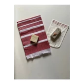 Gelin Hamamı Seti, Premium Peştemal , Ponza Topuk Taşı, Doğal Zeytinyağı Sabun, Kese 4lü Set - 4