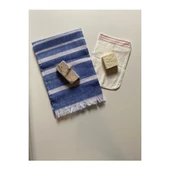 Gelin Hamamı Seti, Premium Peştemal , Ponza Topuk Taşı, Doğal Zeytinyağı Sabun, Kese 4lü Set - 1