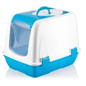 Mikopet Küçük Kapalı Kedi Tuvaleti Mavi - 1
