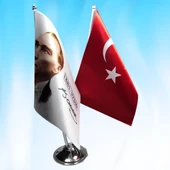 İKİLİ TÜRK BAYRAĞI ve ATATÜRK - 1