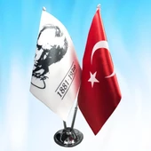 İKİLİ TÜRK BAYRAĞI ve ATATÜRK POSTERİ - 1