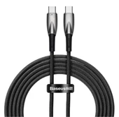 Baseus Glimmer Series Siyah CADH000801 2Mt 100W  PD Type-C To Type-C Şarj Kablosu Örgülü - 1