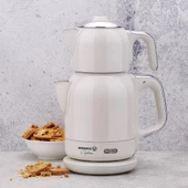 Korkmaz Çaytema Dayanıklı  Elektrikli Çaydanlık 1.7 lt Vanilya- Krom Renk A331-08 thumbnail 2