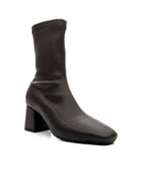 Potinonline K900 Kadın Küt Burun Streç Kalın Topuk Bot - 10