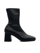 Potinonline K900 Kadın Küt Burun Streç Kalın Topuk Bot - 1