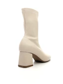 Potinonline K900 Kadın Küt Burun Streç Kalın Topuk Bot - 7