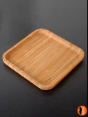 6 Adet Bambu Kare Servis Tabağı, Sunum Seti (25x25 cm) - 2