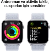 Apple Watch Series 10 Gps 46MM Silver Aluminium Case With Blue Cloud Sport Loop - 4