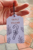 Yılbaşı delikli kart 6 adet -türkçe model - Yeni yıl hediye kartı - Yılbaşı kartı - yeni yıl tebrik kartı / not kartı / özel gün - 3
