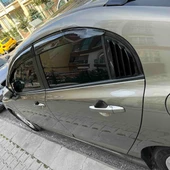 Honda Civic FD6 2006-2011 Uyumlu Kelebek Cam Izgarası Kelebek Cam Vizörü Havalandırma Sağ Sol Takım Parlak Siyah thumbnail 5