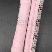 Tay Tüyü Peluş Taşlı Geçme Direksiyon Kılıfı-Spor Görünüm-Pembe-İç 32-Dış 38cm - 2