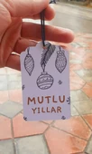 Yılbaşı delikli kart 6 adet -türkçe model - Yeni yıl hediye kartı - Yılbaşı kartı - yeni yıl tebrik kartı / not kartı / özel gün - 2