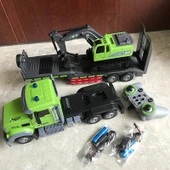 Uzaktan Kumandalı Şarjlı İş Makinası Taşıyan Tır İkili Kontrol Edilebilir RC Set - 3