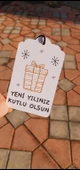 Yılbaşı delikli kart 6 adet -türkçe model - Yeni yıl hediye kartı - Yılbaşı kartı - yeni yıl tebrik kartı / not kartı / özel gün - 4