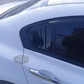 Honda Civic FB7 2012-2016 Uyumlu Kelebek Cam Izgarası Kelebek Cam Vizörü Havalandırma Sağ Sol Takım Parlak Siyah thumbnail 2