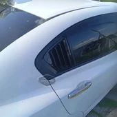 Honda Civic FB7 2012-2016 Uyumlu Kelebek Cam Izgarası Kelebek Cam Vizörü Havalandırma Sağ Sol Takım Parlak Siyah thumbnail 5