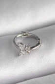 Gümüş Renk Zirkon Taşlı Kelebek Model Tragus Piercing - EBJ241123W29472 - 1