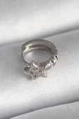 Gümüş Renk Zirkon Taşlı Yıldız Model Tragus Piercing - EBJ241123W29484 - 1