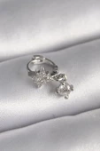 Gümüş Renk Zirkon Taşlı Çiçek Model Sallantı Detay Tragus Piercing - EBJ241123W29466 - 1