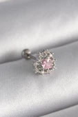 Gümüş Renk Zirkon Taşlı Kalp Tragus Piercing - EBJ241123W29382 - 1