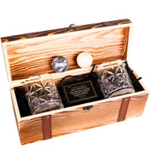 Perlotus 2’li Kristal Viski Bardağı Küre Mermer Viski Taşı Seti Sandıkta Yeniyıl Hediyesi - 1