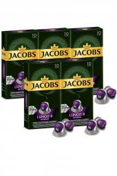 Jacobs Lungo Intenso 8 Kapsül Kahve 10 x 5 Paket (50 Adet) Nespresso Uyumlu - 1
