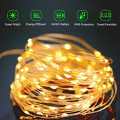 Schulzz Solar Güneş 12 Metre 100 Led Enerjili Dış Bahçe Aydınlatma Su Geçirmez Led - 4