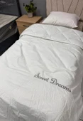 Clasy Saten %100 Pamuk Ranforce Tek kişilik Yorgan Sweet Dreams V1 Beyaz - 1
