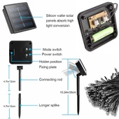 Solar Güneş Enerjili Dış Bahçe 8 Modlu 20Metre 200 Led Aydınlatma - 3