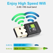 Schulzz 600 Mbps USB Mini Wifi Adaptörü RTL811 5GHz Kablosuz Alıcı - 5