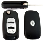 Renault Megane 3 Fluence Uyumlu Anahtar Kumanda Kabı Oto Anahtarlık 3 Tuşlu Logolu thumbnail 1