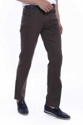 Wessi Erkek Cep Kapaklı Slim Fit Desensiz Süet Pantolon - 4