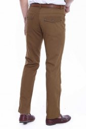Wessi Erkek Cep Kapaklı Slim Fit Desensiz Süet Pantolon - 6