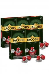 Jacobs Lungo 6 Classico Kapsül Kahve 10 x 5 Paket (50 Adet) Nespresso Uyumlu - 1