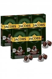 Jacobs Espresso 10 Intenso Kapsül Kahve 10 x 5 Paket (50 Adet) Nespresso Uyumlu - 1