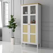 Sakura Wickky Hasır kapaklı kitaplık-Wood Beyaz-Minifiks Bağlantılı - 1