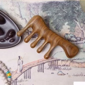 Ahşap Sandal Ağacı Gugu Masaj Yüz Masaj Gua Sha Saç Tarağı Model 2 thumbnail 3