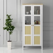 Sakura Wickky Hasır kapaklı kitaplık-Wood Beyaz-Minifiks Bağlantılı - 2
